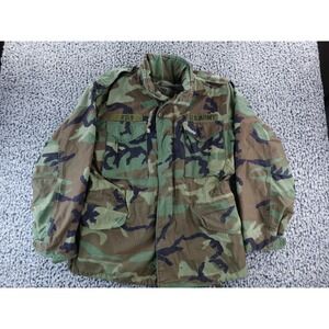 US‎ Army Woodland Camo Field Jacket Coat Cold Weather Small Regular